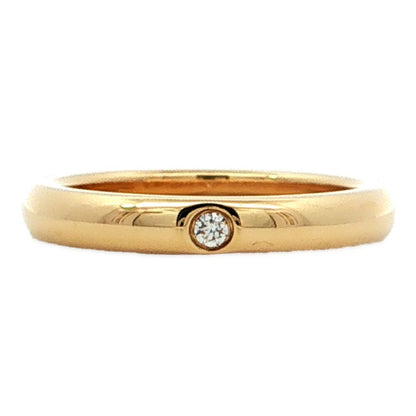 Tiffany & Co Elsa Peretti Stacking Band Diamond Ring 18k Yellow 45 Gold