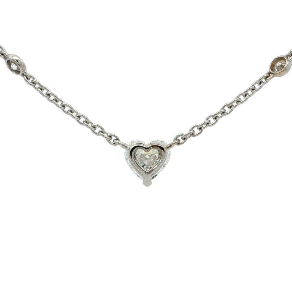 Cartier Station Diamond Necklace Pendant 18k WG White Gold — view 2