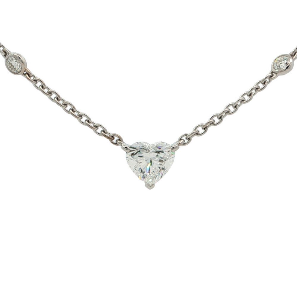 Cartier Station Diamond Necklace Pendant 18k WG White Gold
