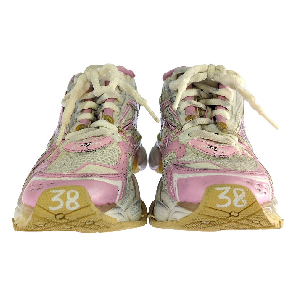Balenciaga Runner Distressed Sneakers Shoes 38 Pink — view 2