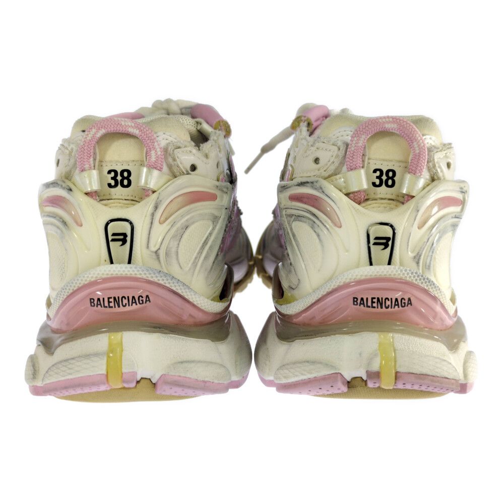 Balenciaga Runner Distressed Sneakers Shoes 38 Pink — view 4
