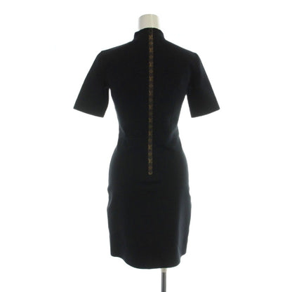 Louis Vuitton Fitted Dress High Neck Monogram Short Sleeve Middle 34 XS Black — view 2