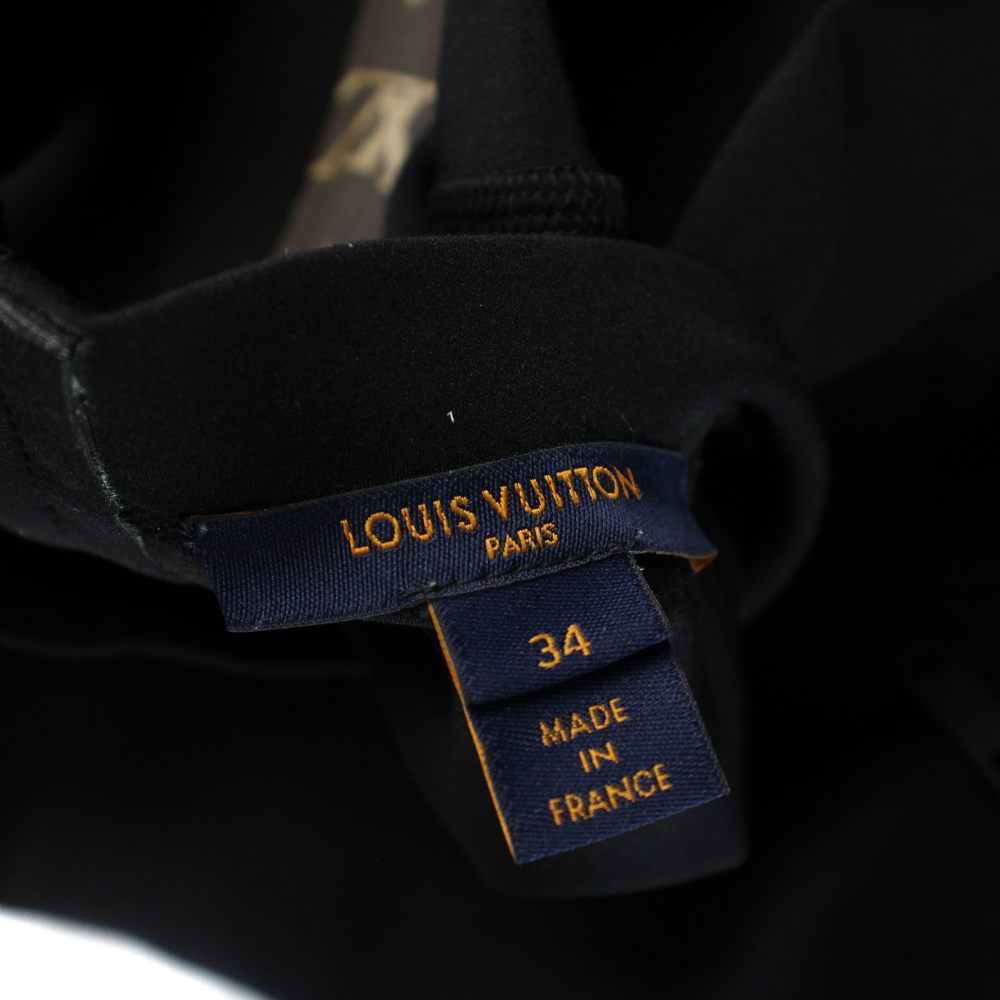 Louis Vuitton Fitted Dress High Neck Monogram Short Sleeve Middle 34 XS Black — view 5
