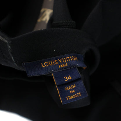 Louis Vuitton Fitted Dress High Neck Monogram Short Sleeve Middle 34 XS Black — view 5