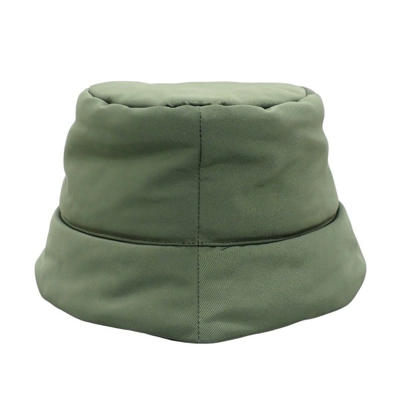 Loewe Puffer Bucket Hat Polyester Nylon Khaki Green Logo — view 8