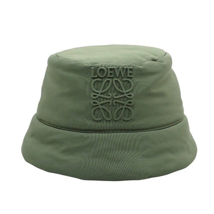 Loewe Puffer Bucket Hat Polyester Nylon Khaki Green Logo — view 2