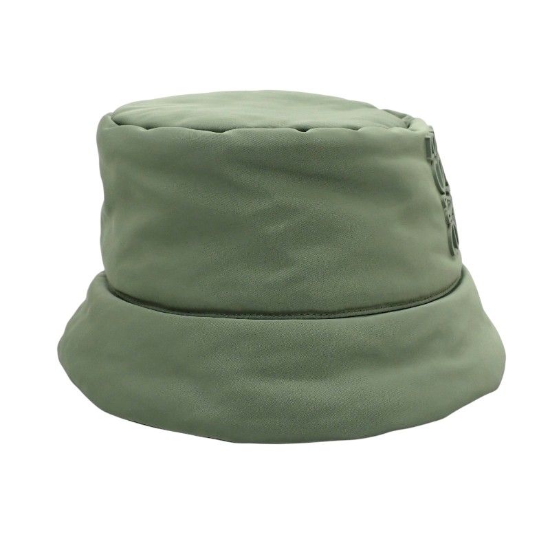 Loewe Puffer Bucket Hat Polyester Nylon Khaki Green Logo — view 7
