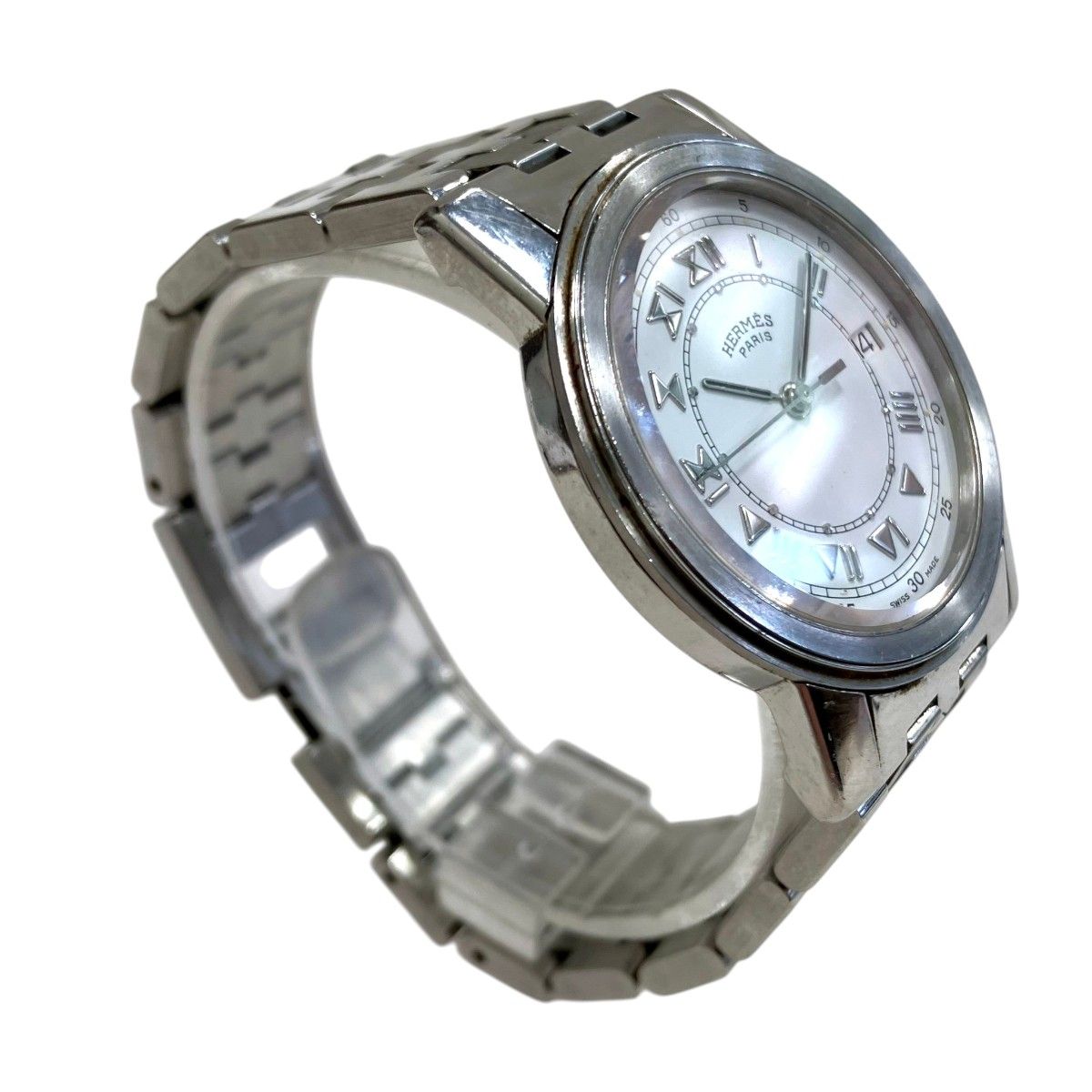 Hermes Carrick Watch SS Quartz White Dial — view 3