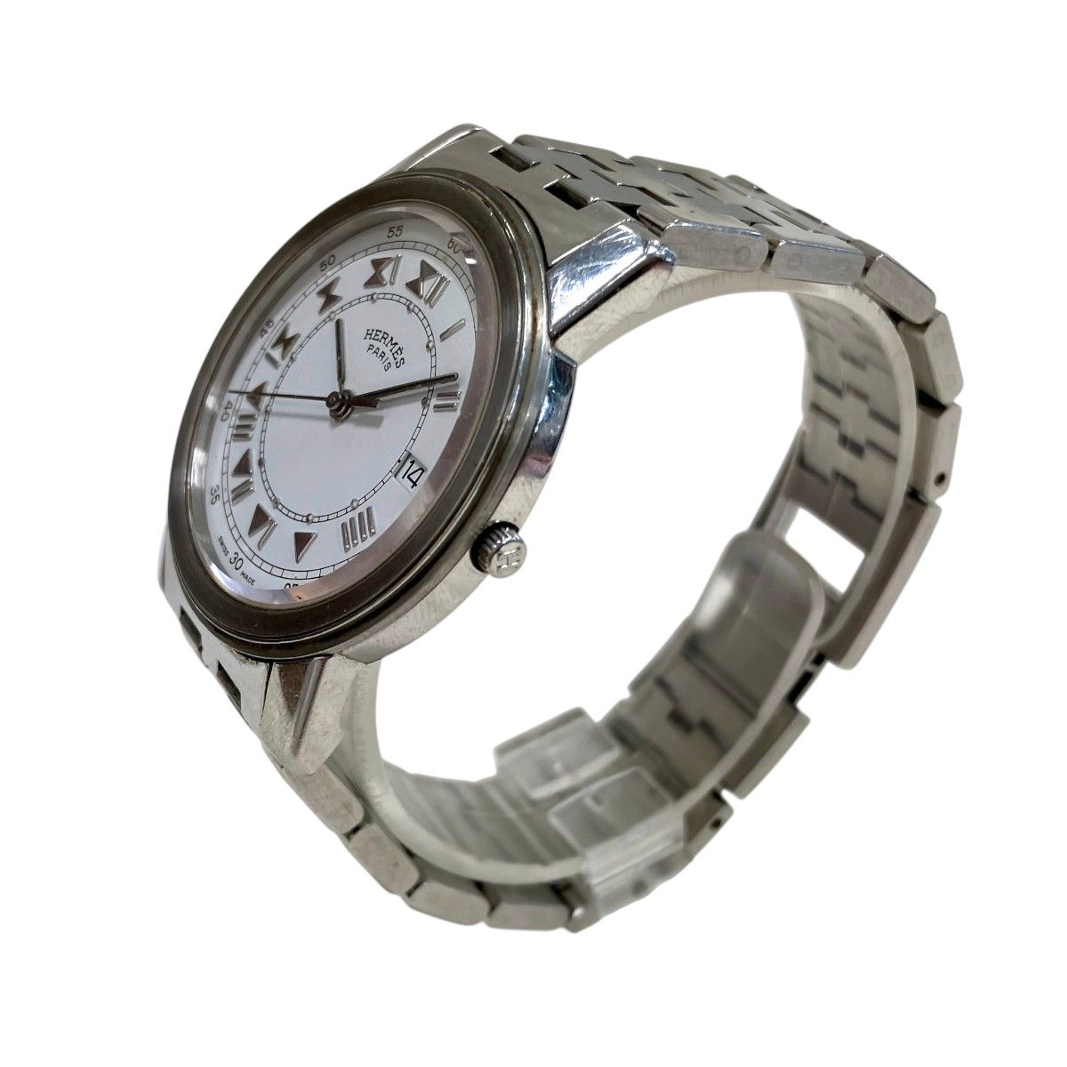 Hermes Carrick Watch SS Quartz White Dial — view 2