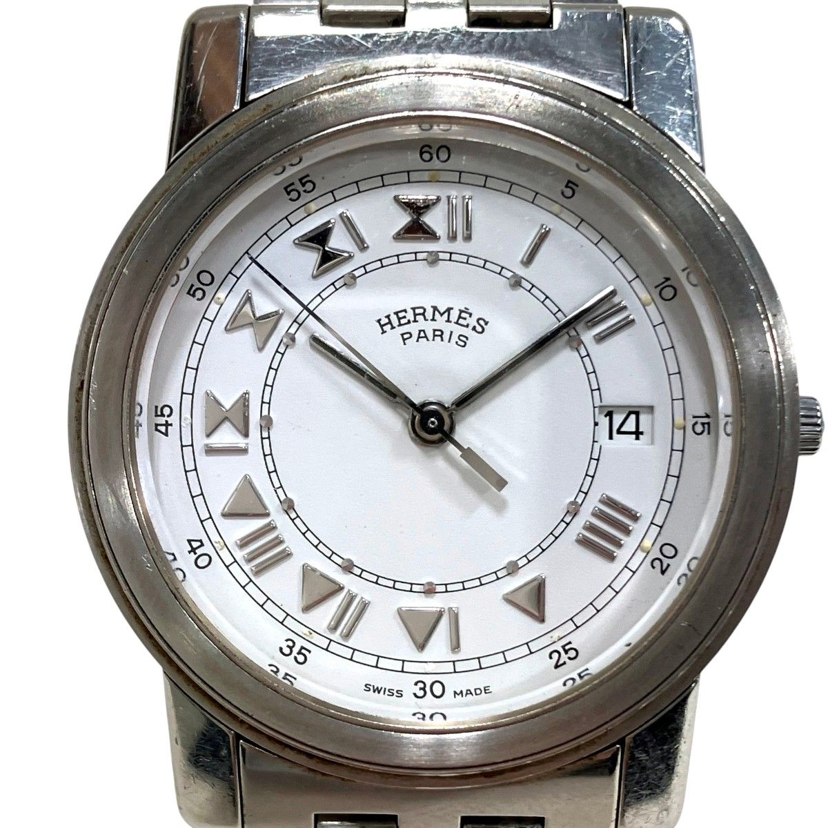 Hermes Carrick Watch SS Quartz White Dial — view 4