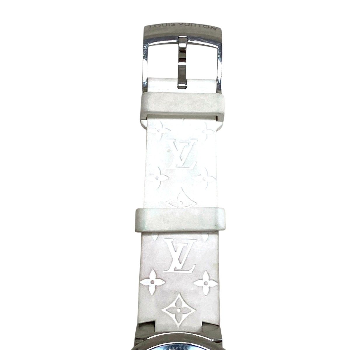 Louis Vuitton Tambour Slim Watch SS Rubber Quartz Black Dial — view 6