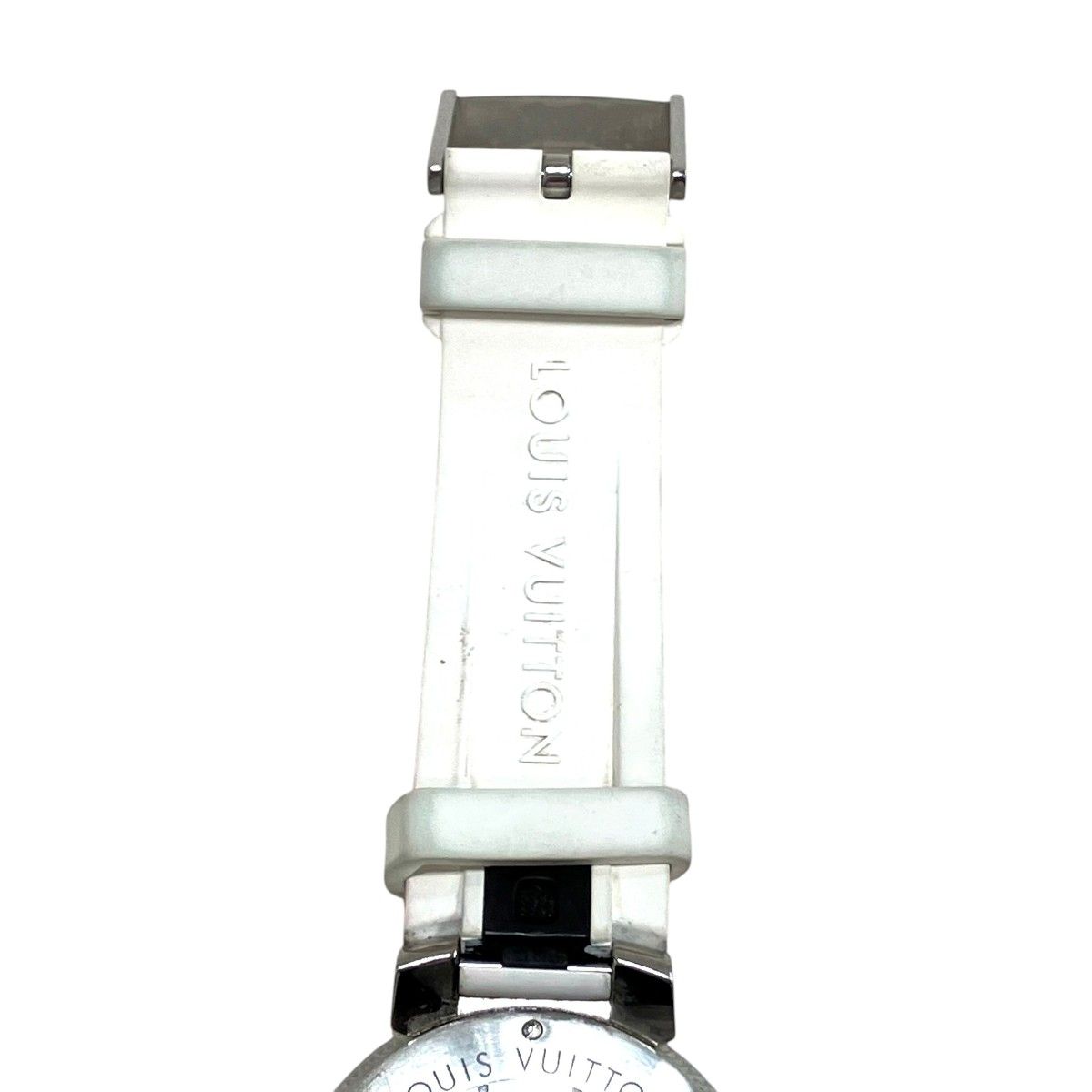 Louis Vuitton Tambour Slim Watch SS Rubber Quartz Black Dial — view 8