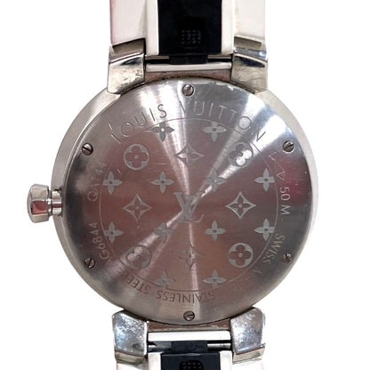 Louis Vuitton Tambour Slim Watch SS Rubber Quartz Black Dial — view 5