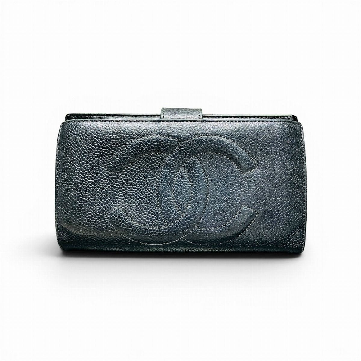 Chanel CC Logo Bifold Wallet Caviar Leather