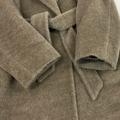 Max Mara Body Alpaca Shaggy Coat 36 Brown — view 6