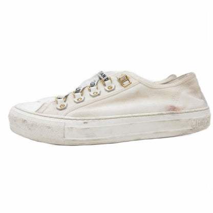 Dior Walk'n' Sneakers Low Cut Shoes Logo Lace Up Canvas 39 White — view 2