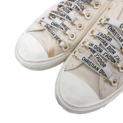 Dior Walk'n' Sneakers Low Cut Shoes Logo Lace Up Canvas 39 White — view 5