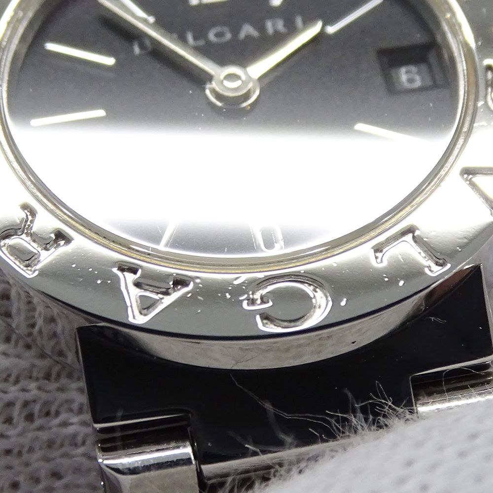 Bvlgari Watch Date Quartz Stainless Steel Silver Black Round Polished — view 9