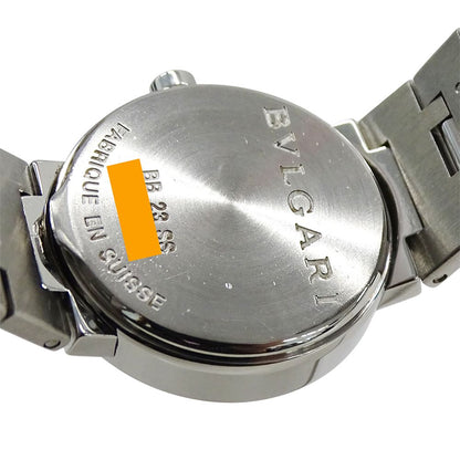 Bvlgari Watch Date Quartz Stainless Steel Silver Black Round Polished — view 7