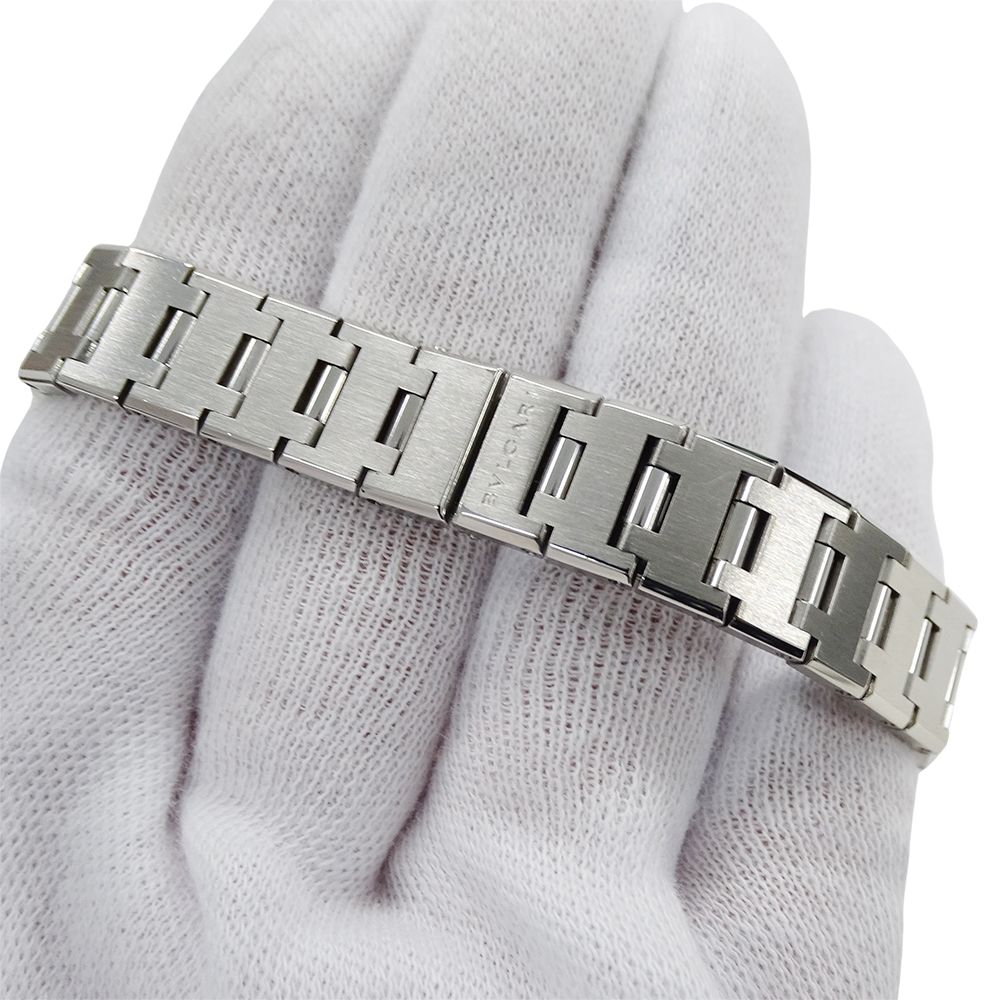 Bvlgari Watch Date Quartz Stainless Steel Silver Black Round Polished — view 6