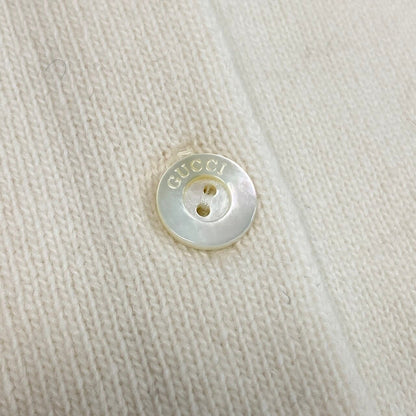 Gucci Kept Yuko Higuchi Collaboration Knit Cardigan Cat Embroidery S Ivory Wool — view 7