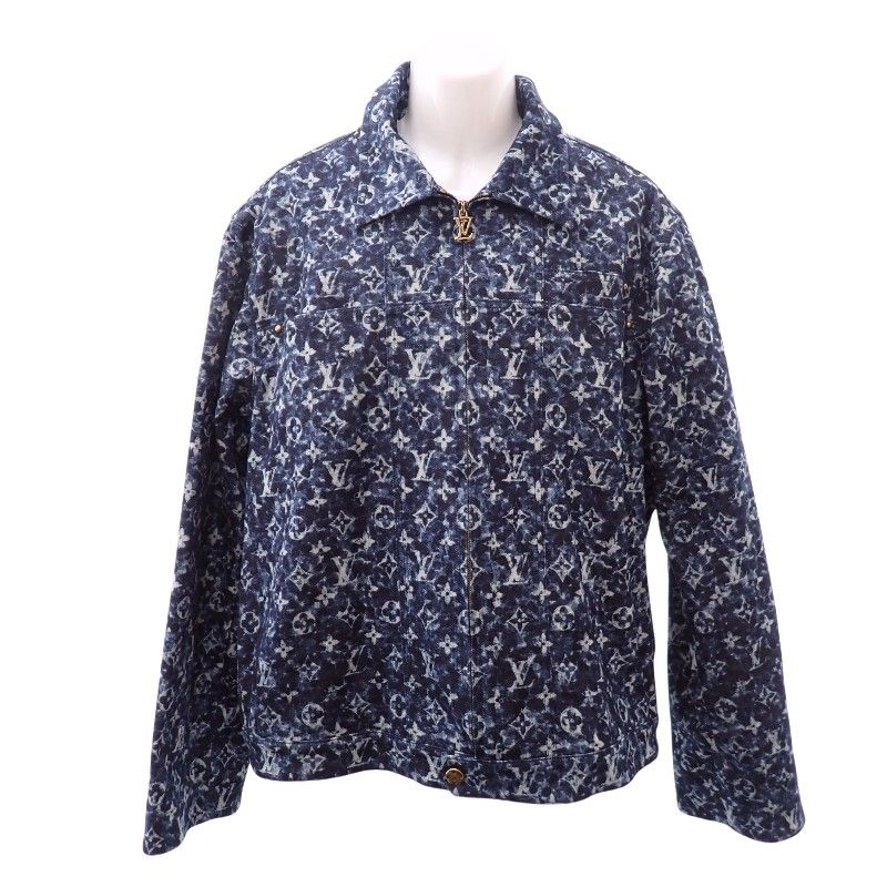 Louis Vuitton Workwear Denim Jacket 54 Cotton Polyurethane Blue Indigo Monogram