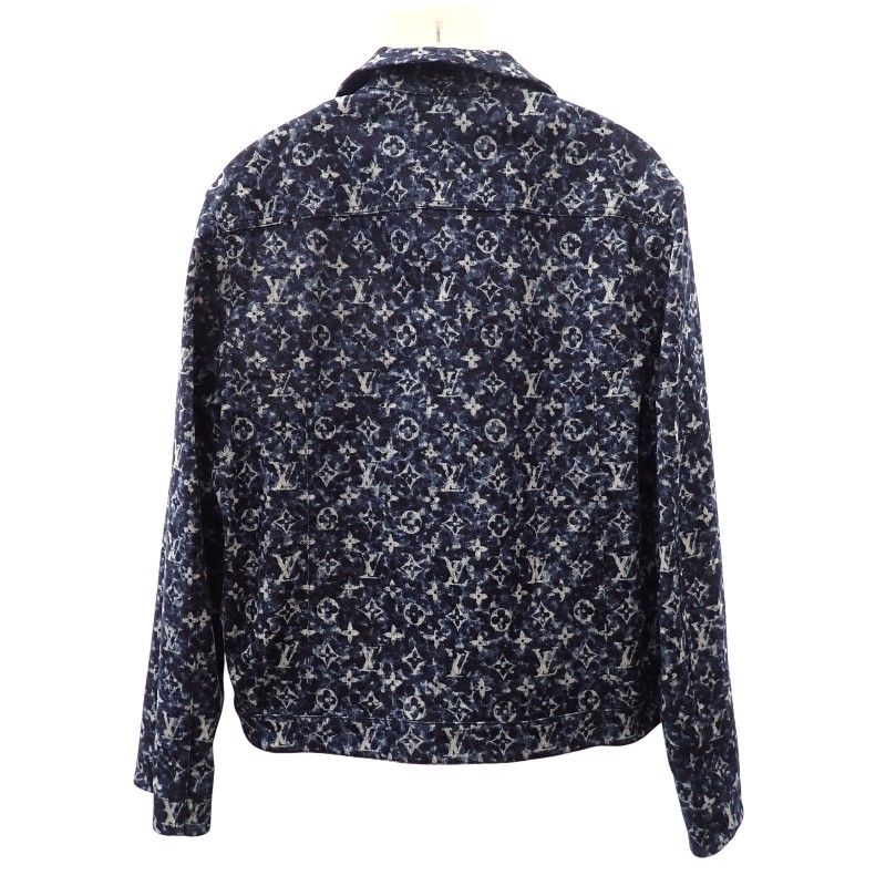 Louis Vuitton Workwear Denim Jacket 54 Cotton Polyurethane Blue Indigo Monogram — view 3