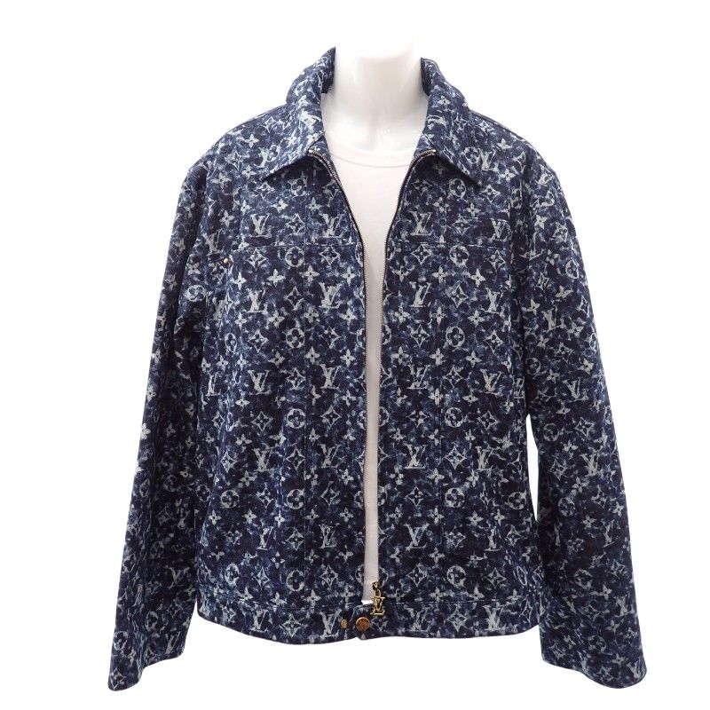 Louis Vuitton Workwear Denim Jacket 54 Cotton Polyurethane Blue Indigo Monogram — view 2