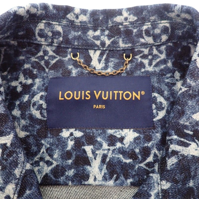 Louis Vuitton Workwear Denim Jacket 54 Cotton Polyurethane Blue Indigo Monogram — view 6