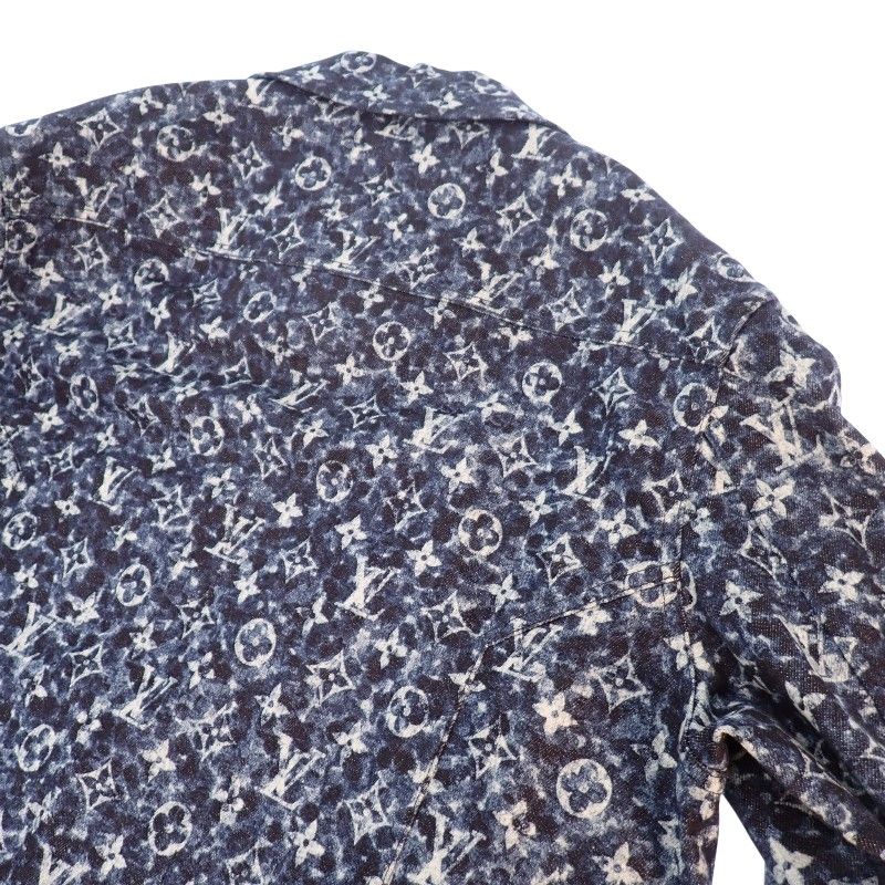 Louis Vuitton Workwear Denim Jacket 54 Cotton Polyurethane Blue Indigo Monogram — view 8