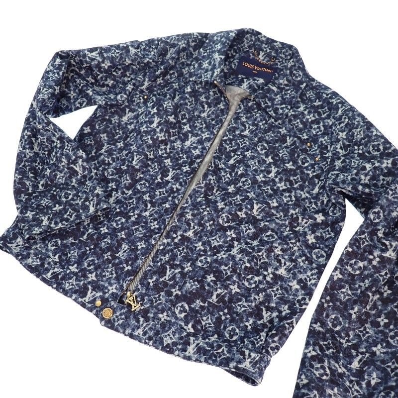 Louis Vuitton Workwear Denim Jacket 54 Cotton Polyurethane Blue Indigo Monogram — view 5