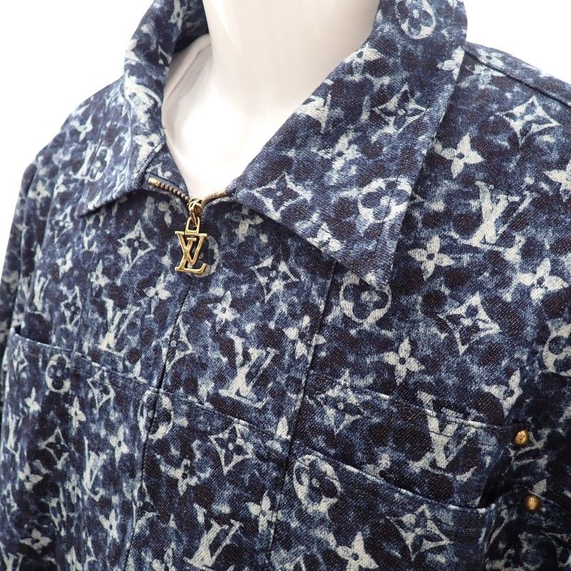 Louis Vuitton Workwear Denim Jacket 54 Cotton Polyurethane Blue Indigo Monogram — view 4