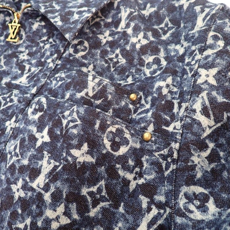 Louis Vuitton Workwear Denim Jacket 54 Cotton Polyurethane Blue Indigo Monogram — view 9