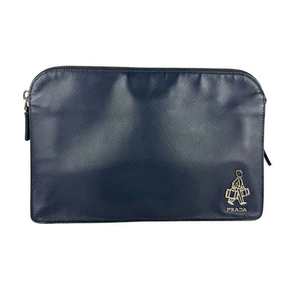 Prada Second Bag Vanity Bag Navy