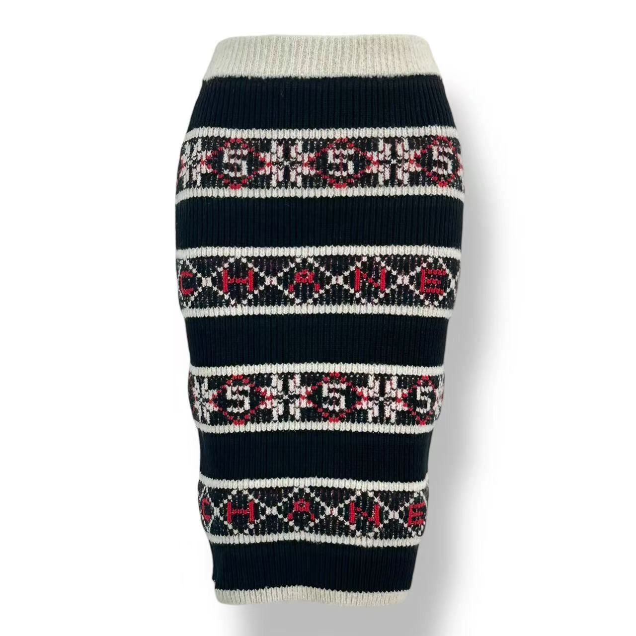 Chanel Skirt Cashmere Logo All Over Pattern Blend