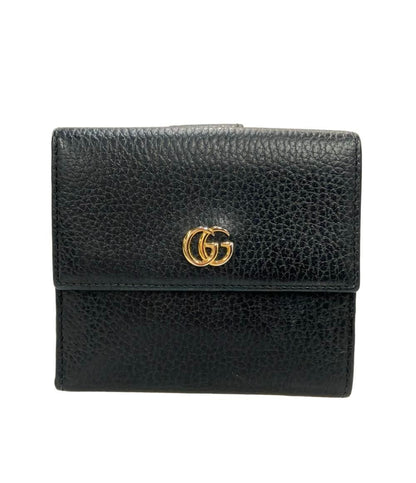Gucci Double Hook Bifold Wallet Compact Leather GG Marmont