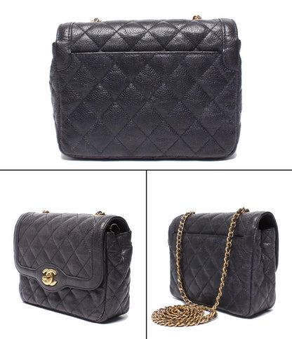 Chanel Chain Shoulder Bag Single Flap Mini Quilted Caviar Leather — view 2
