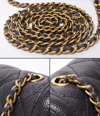 Chanel Chain Shoulder Bag Single Flap Mini Quilted Caviar Leather — view 7