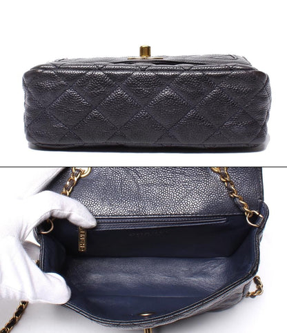 Chanel Chain Shoulder Bag Single Flap Mini Quilted Caviar Leather — view 3