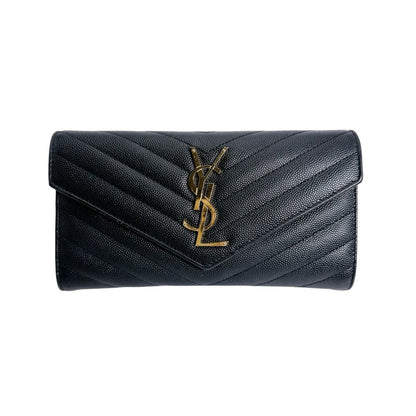 Saint Laurent Cassandra Wallet Button Type Black