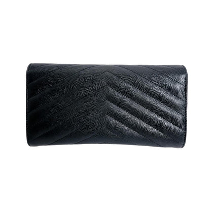 Saint Laurent Cassandra Wallet Button Type Black — view 2