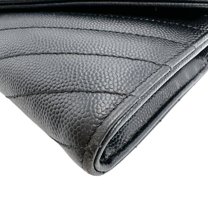 Saint Laurent Cassandra Wallet Button Type Black — view 6