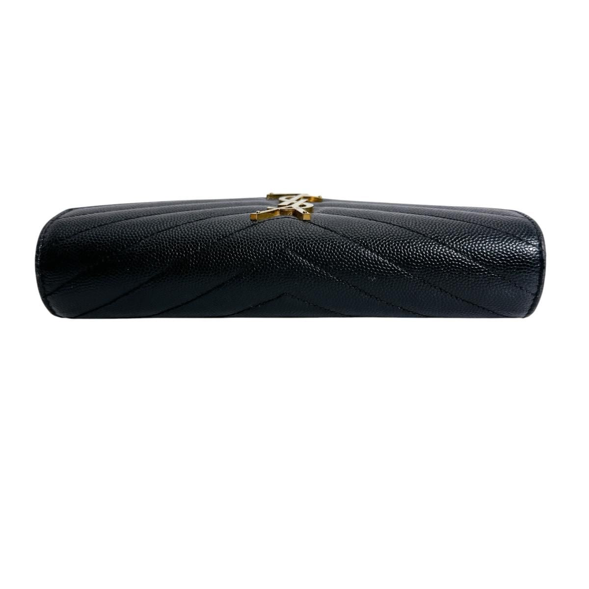Saint Laurent Cassandra Wallet Button Type Black — view 4