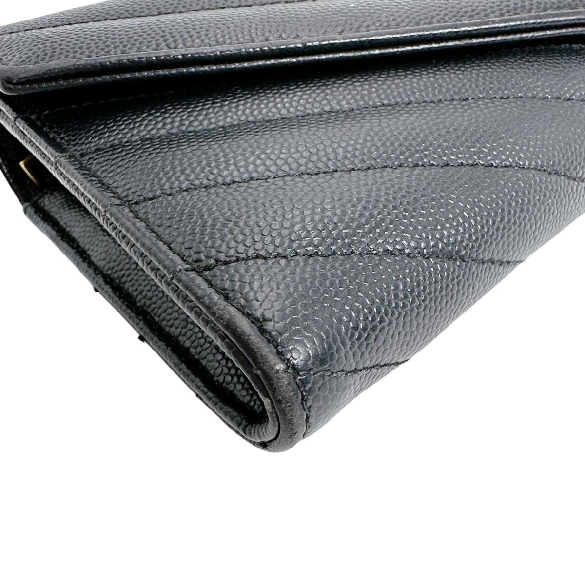Saint Laurent Cassandra Wallet Button Type Black — view 5