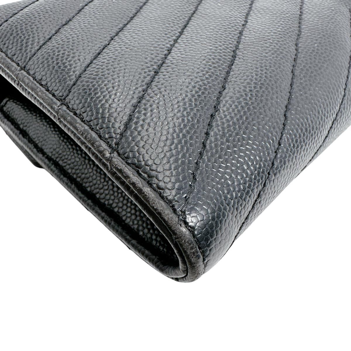 Saint Laurent Cassandra Wallet Button Type Black — view 7