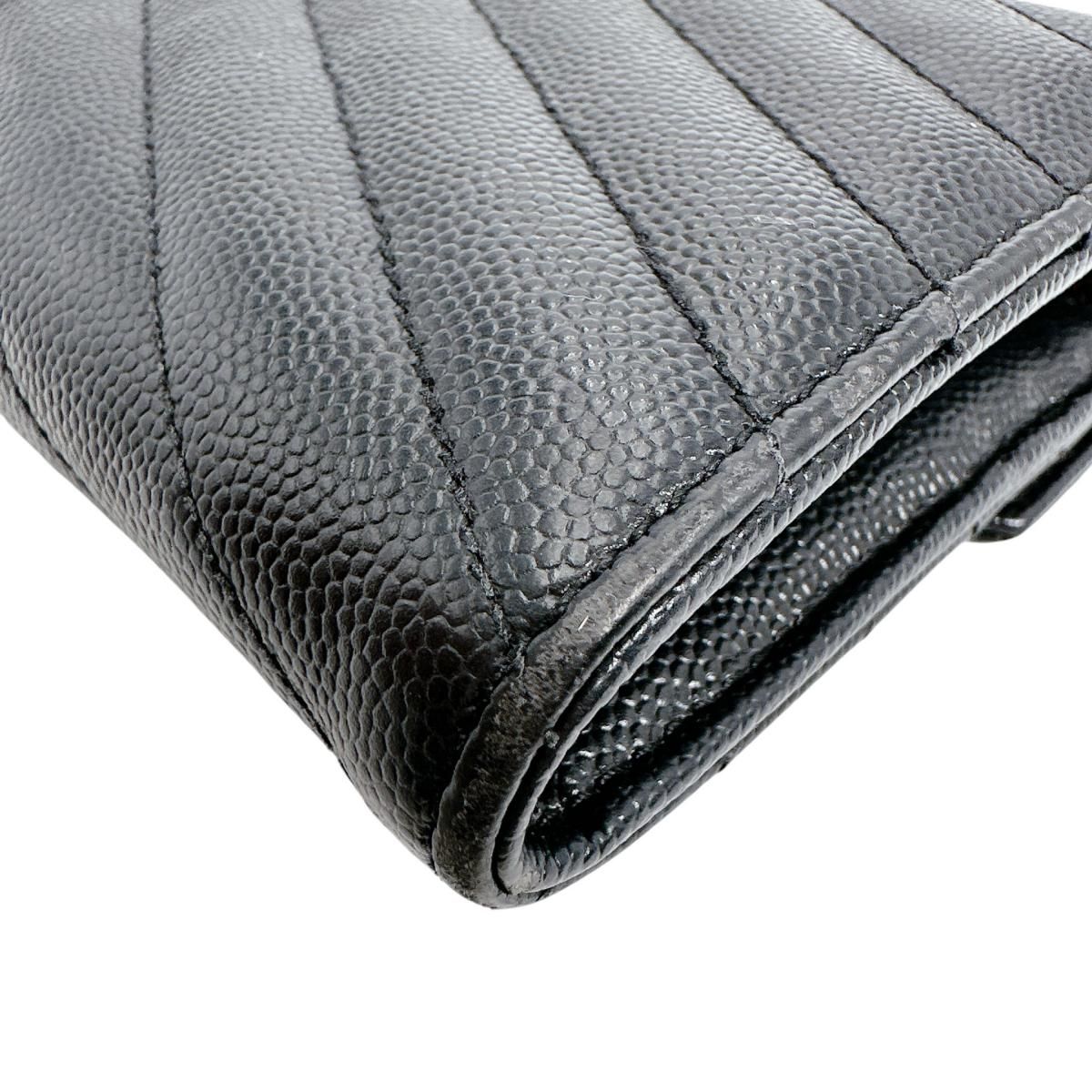 Saint Laurent Cassandra Wallet Button Type Black — view 8