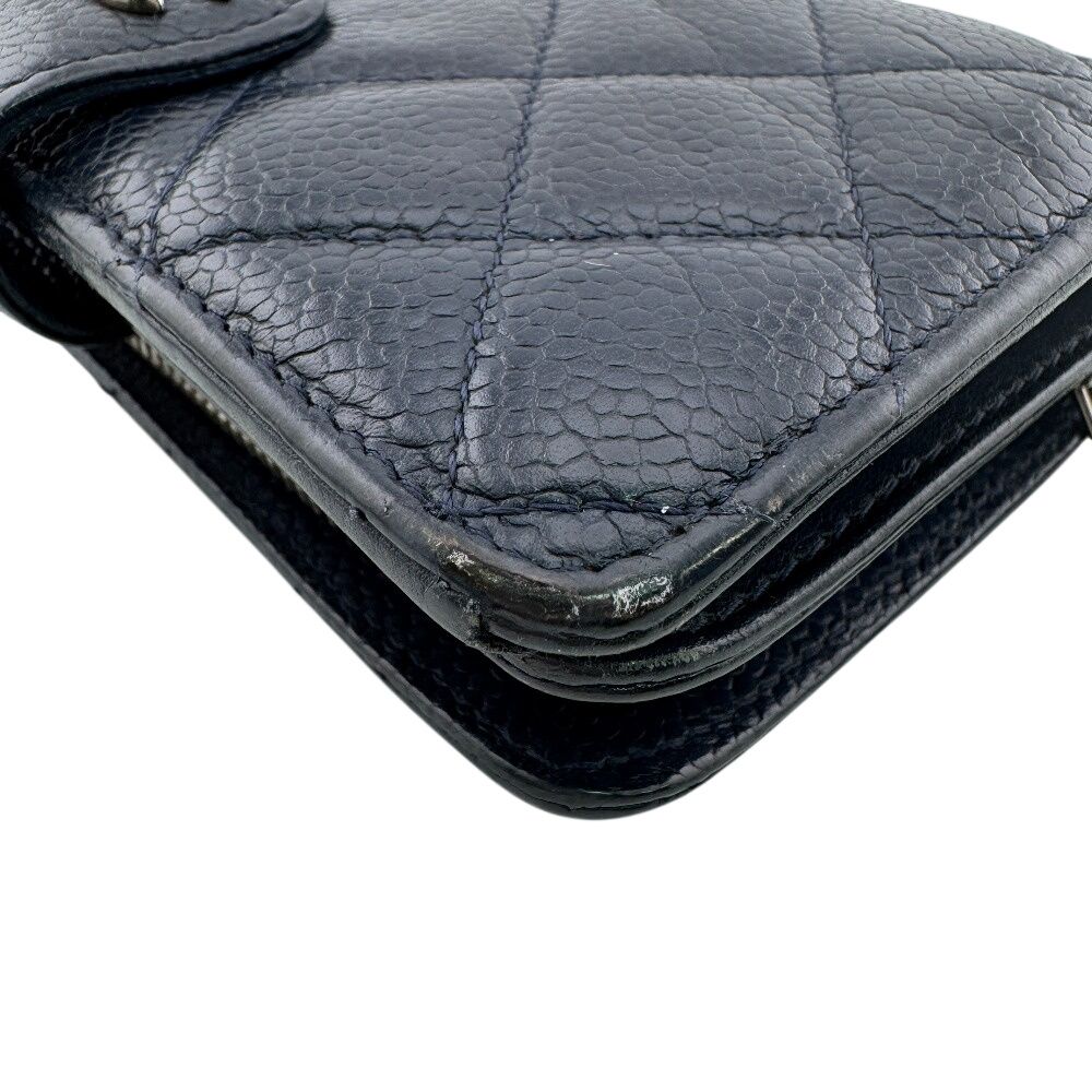 Chanel Quilted Caviar Leather Bifold Wallet Navy — view 6
