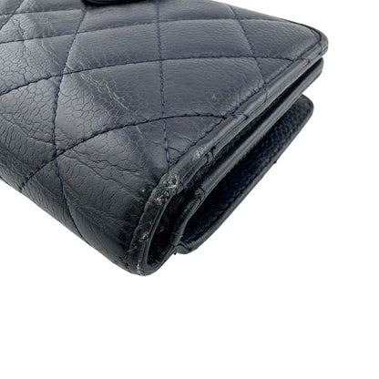 Chanel Quilted Caviar Leather Bifold Wallet Navy — view 4