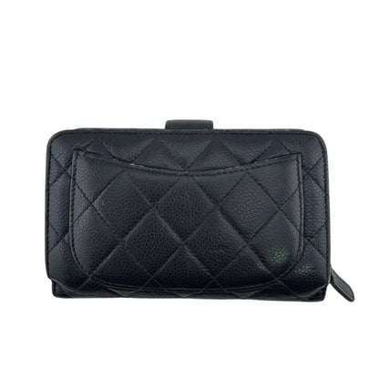 Chanel Quilted Caviar Leather Bifold Wallet Navy — view 2