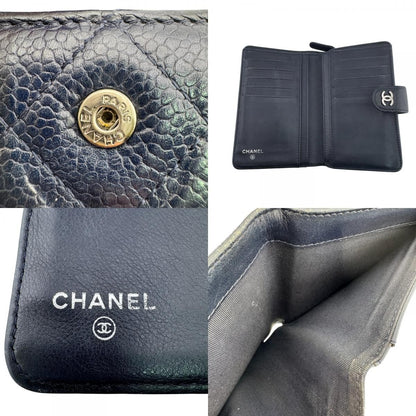 Chanel Quilted Caviar Leather Bifold Wallet Navy — view 8